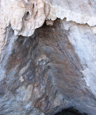 Figure 3. The Area B rock paintings from the South Grotto of Oxtotitlán Cave, Guerrero, Mexico. (Image copyright: Arnaud F. Lambert).